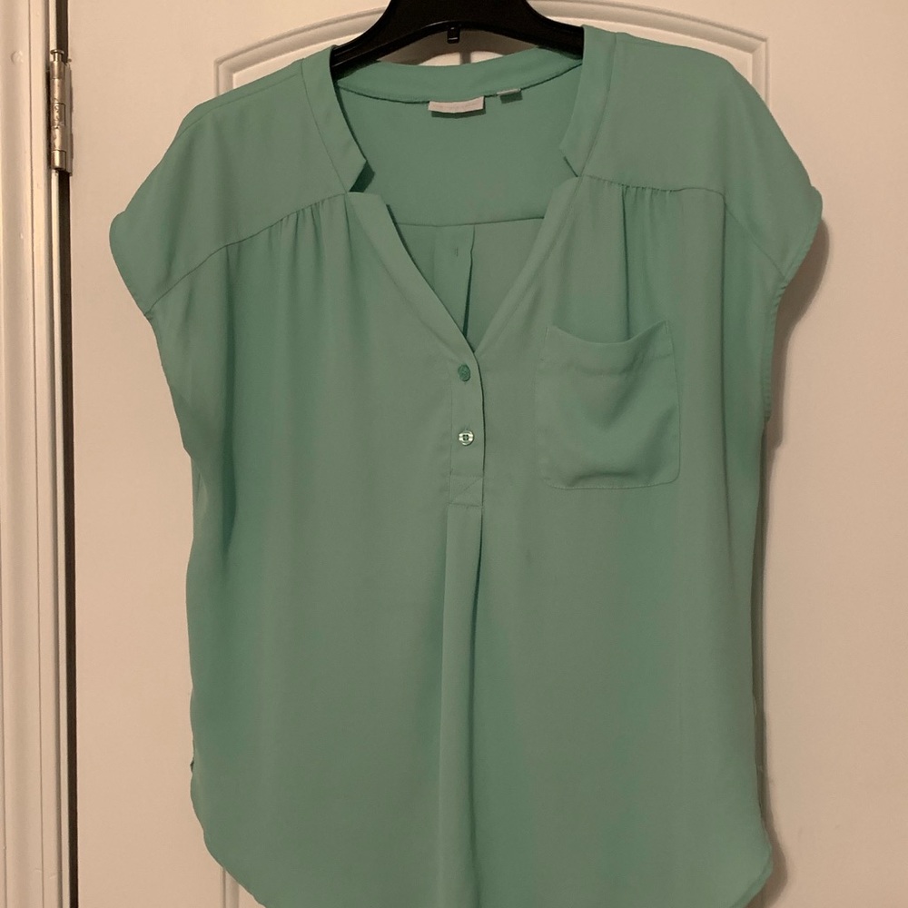 Large NY&C mint green cap sleeve blouse